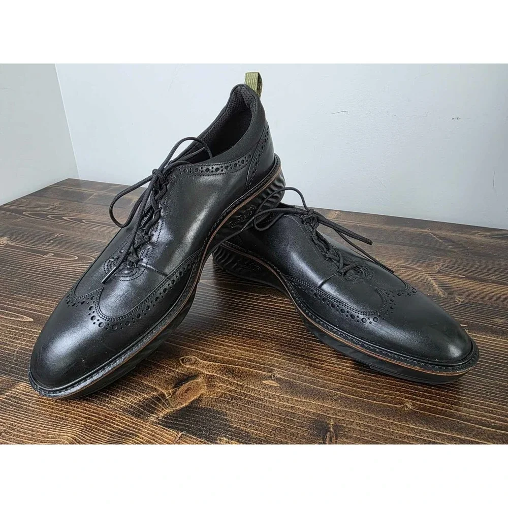 Ecco Phorene Men's Shoes Size 12 / 12.5 Black Leather Dress Oxford‎ Shoes